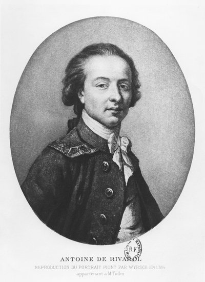 Antoine, Count of Rivarol by Johann Melchior Joseph Wyrsch or Wursch